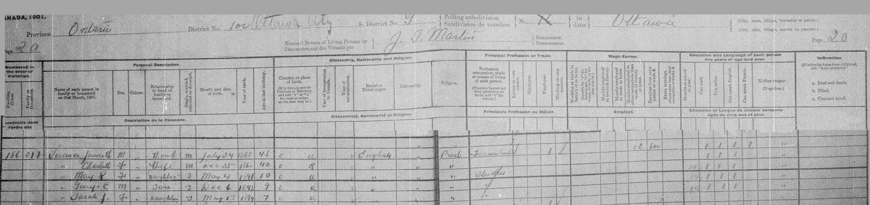 image of the 1901 Census